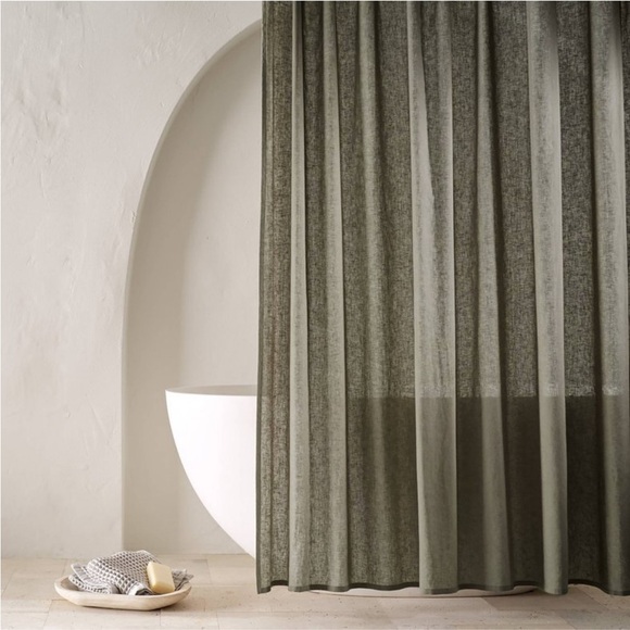 CASALUNA NWT linen shower curtain -gray -72” - Picture 1 of 7